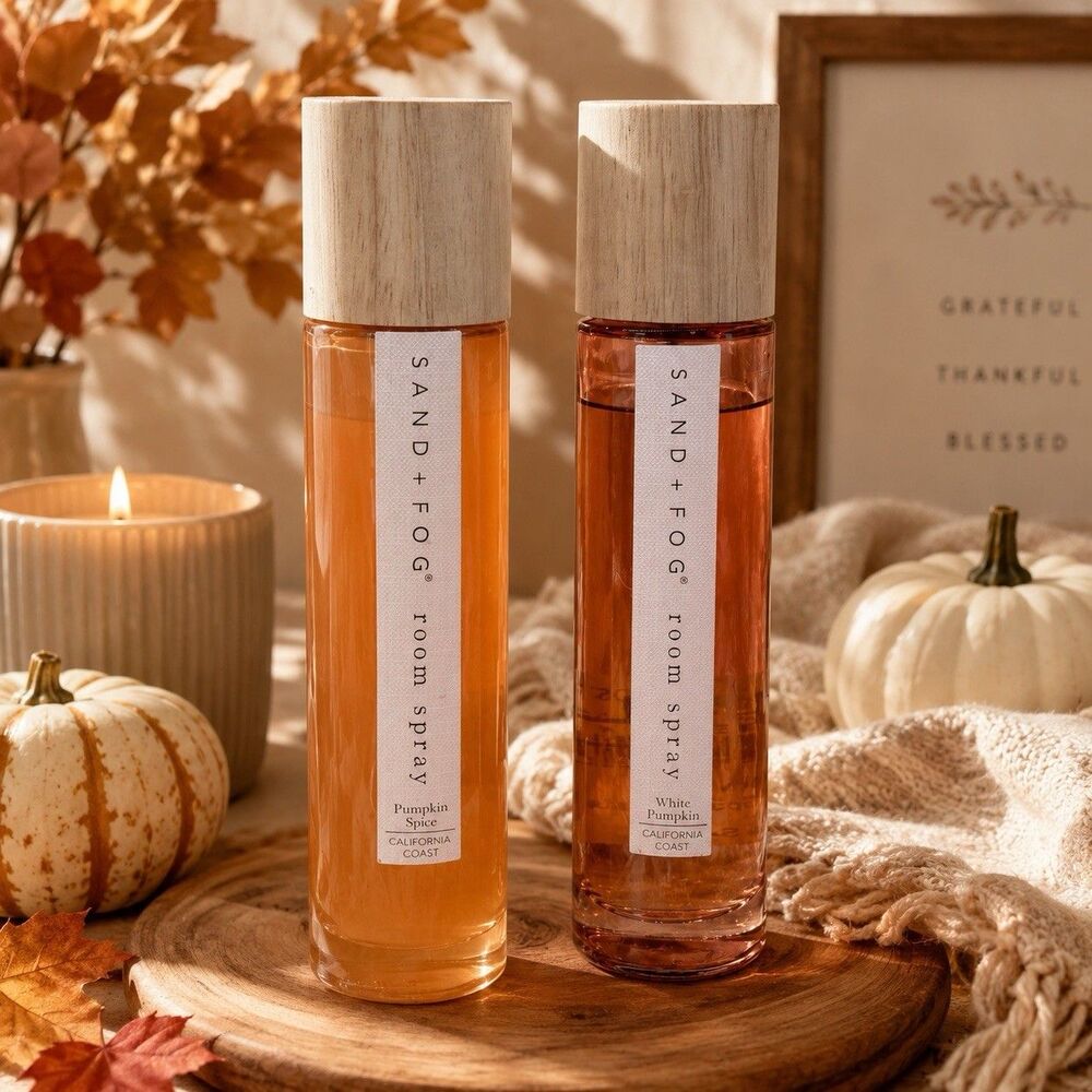 Sand + Fog California Coast Room Spray Lot of 2 Pumpkin Spice White Pumpkin